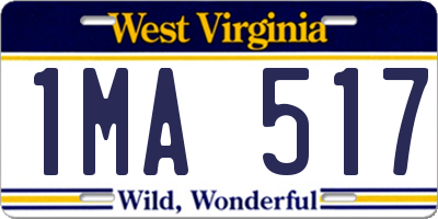 WV license plate 1MA517