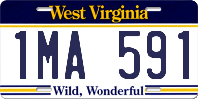 WV license plate 1MA591