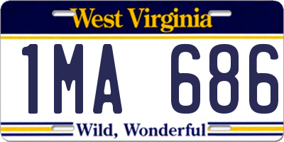WV license plate 1MA686