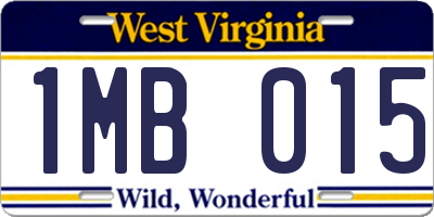 WV license plate 1MB015