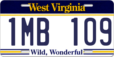 WV license plate 1MB109