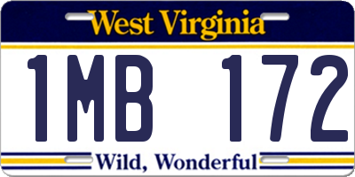 WV license plate 1MB172