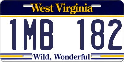WV license plate 1MB182