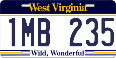 WV license plate 1MB235