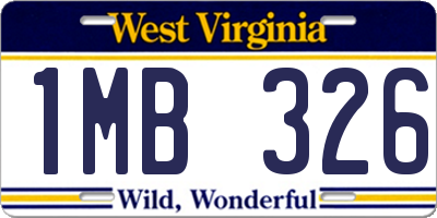 WV license plate 1MB326