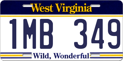WV license plate 1MB349
