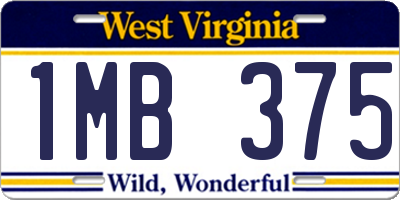 WV license plate 1MB375