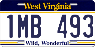 WV license plate 1MB493