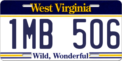 WV license plate 1MB506