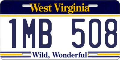 WV license plate 1MB508