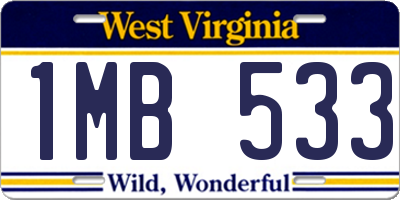 WV license plate 1MB533