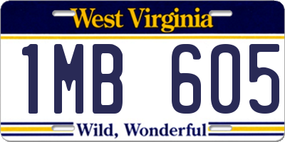 WV license plate 1MB605