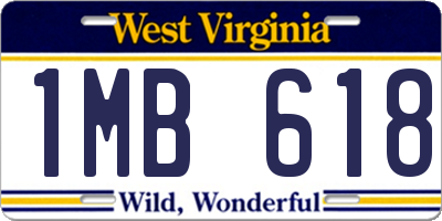 WV license plate 1MB618