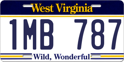 WV license plate 1MB787