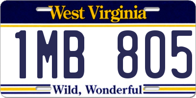 WV license plate 1MB805
