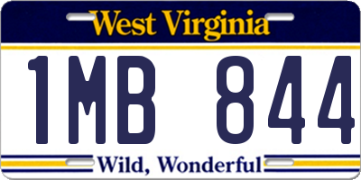 WV license plate 1MB844