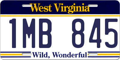 WV license plate 1MB845