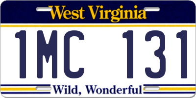 WV license plate 1MC131