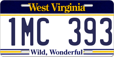 WV license plate 1MC393