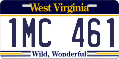 WV license plate 1MC461