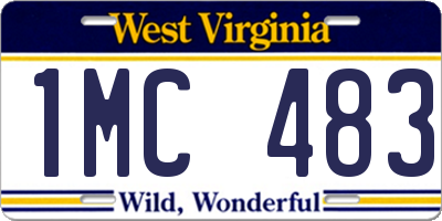 WV license plate 1MC483