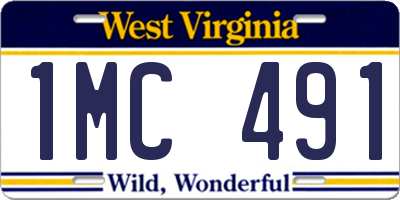 WV license plate 1MC491