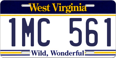 WV license plate 1MC561