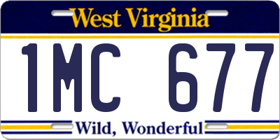 WV license plate 1MC677