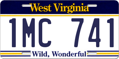 WV license plate 1MC741