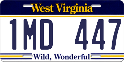 WV license plate 1MD447
