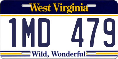 WV license plate 1MD479