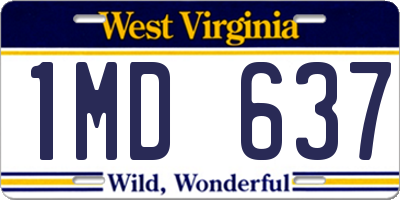WV license plate 1MD637