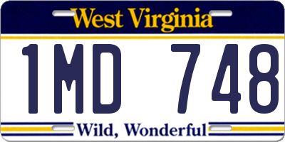 WV license plate 1MD748
