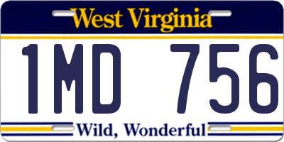 WV license plate 1MD756