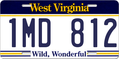 WV license plate 1MD812