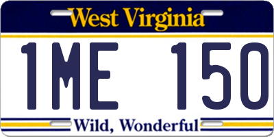 WV license plate 1ME150