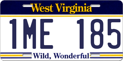 WV license plate 1ME185