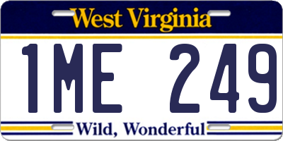 WV license plate 1ME249