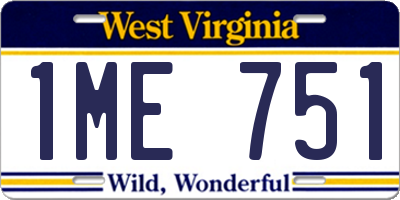 WV license plate 1ME751