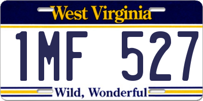 WV license plate 1MF527