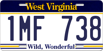 WV license plate 1MF738