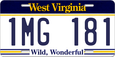 WV license plate 1MG181