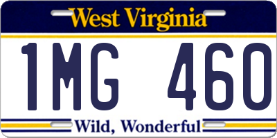 WV license plate 1MG460