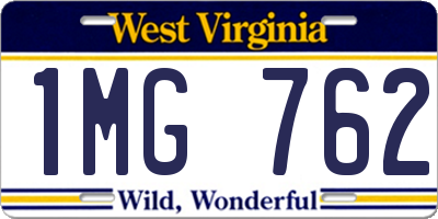 WV license plate 1MG762