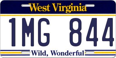 WV license plate 1MG844