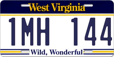 WV license plate 1MH144