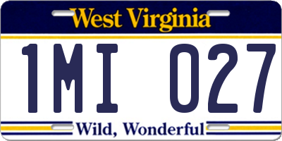 WV license plate 1MI027