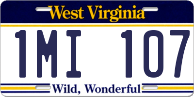 WV license plate 1MI107