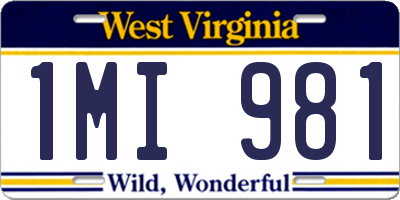 WV license plate 1MI981
