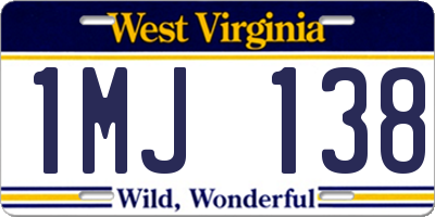 WV license plate 1MJ138